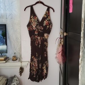 V neck floral dress